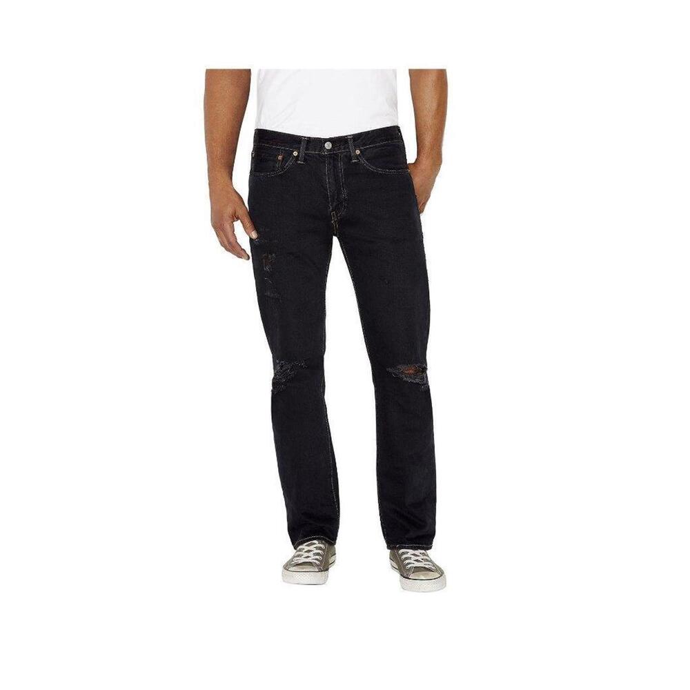 NEW MENS LEVIS DENIM 514 STRAIGHT BLACK DELL JEANS SIZE 34 X 34 00514-0759